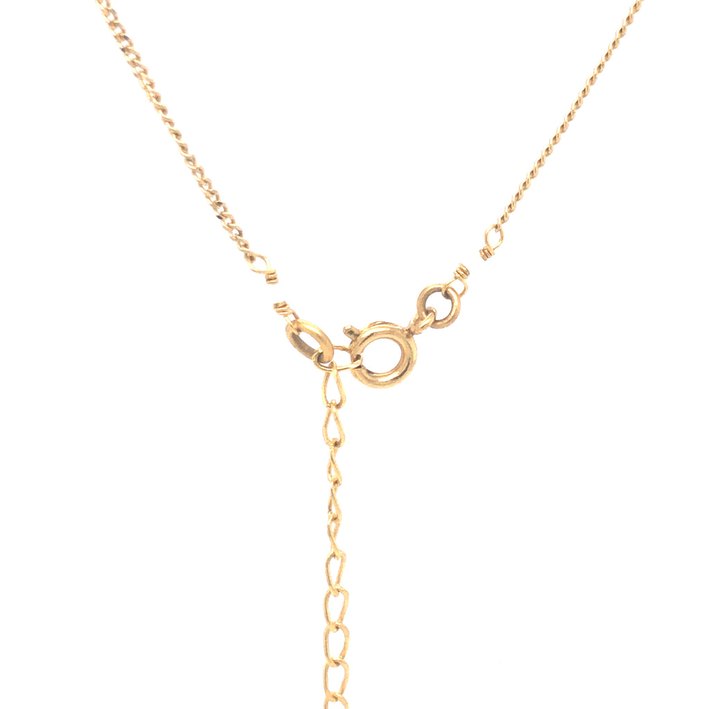 Gold Plated Necklace Thin Chain and Pearls