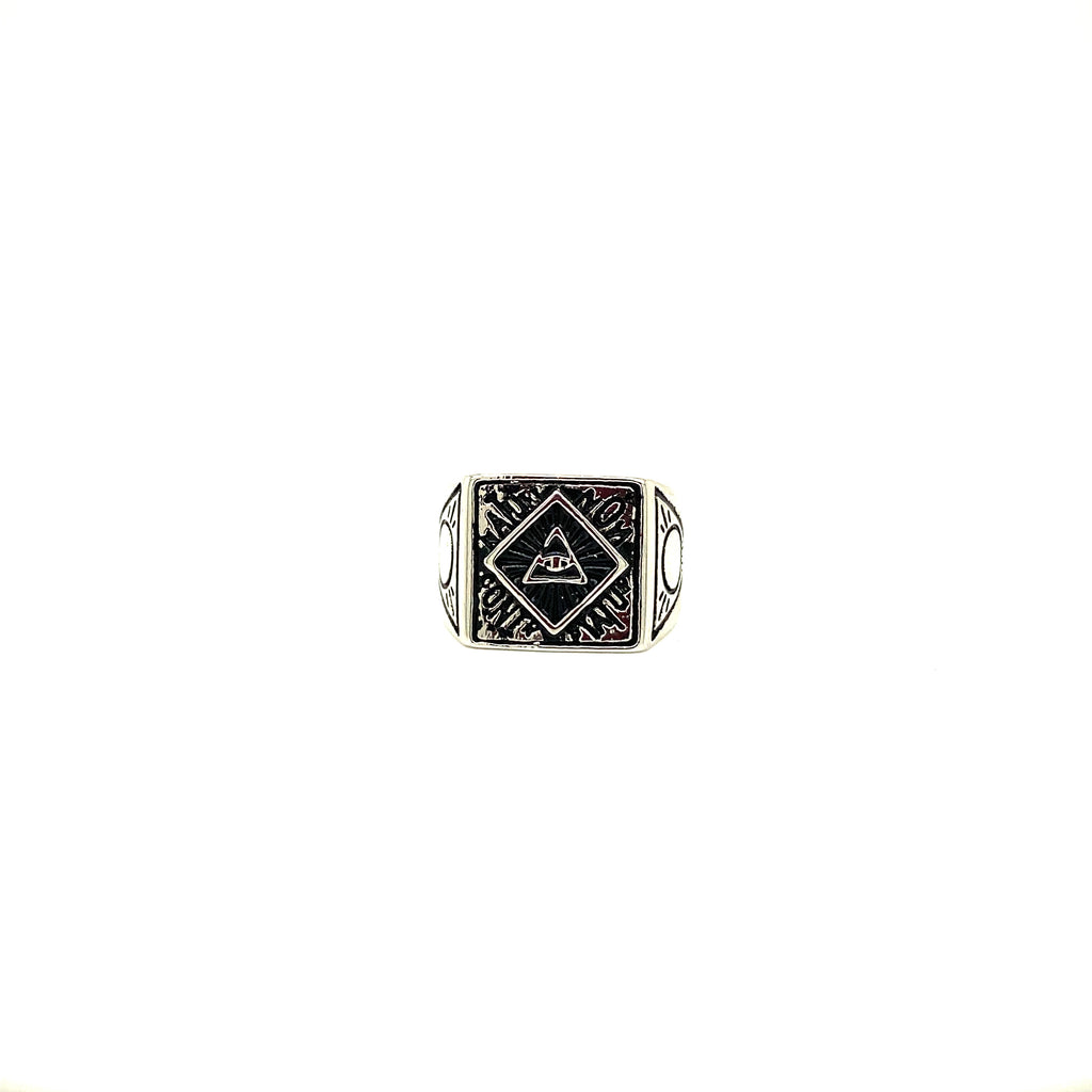 Silver Illuminati Steel Man Ring