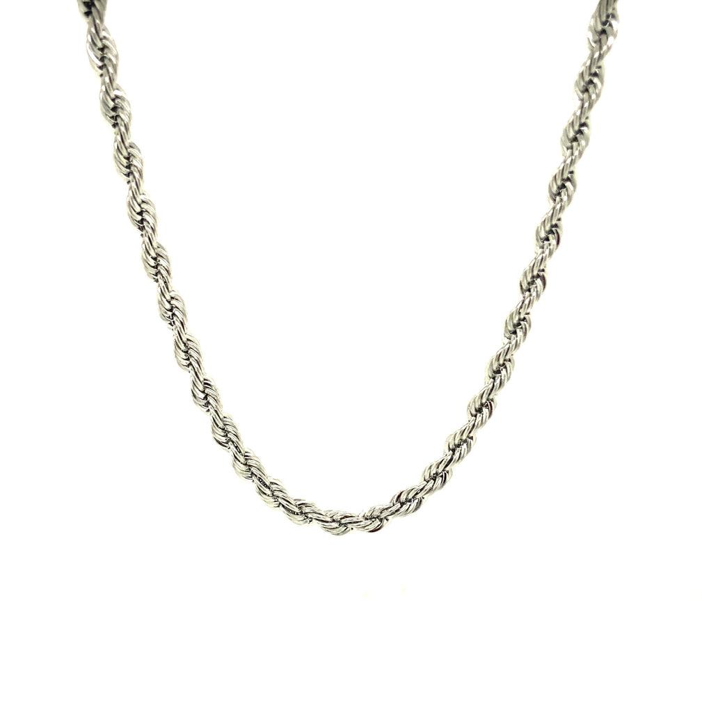 Thin Twisted Silver Steel Man Necklace