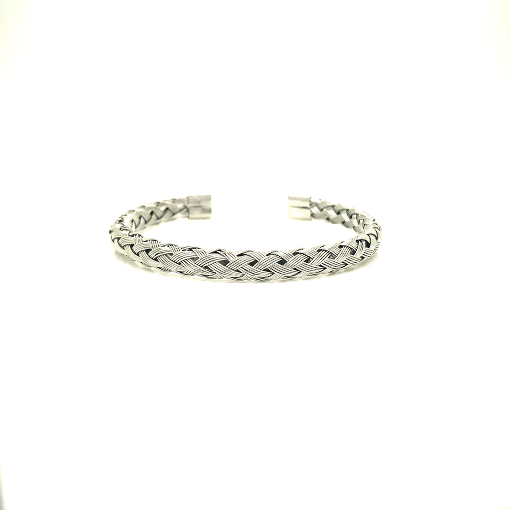 Gold And Silver Braided Steel Bracelet