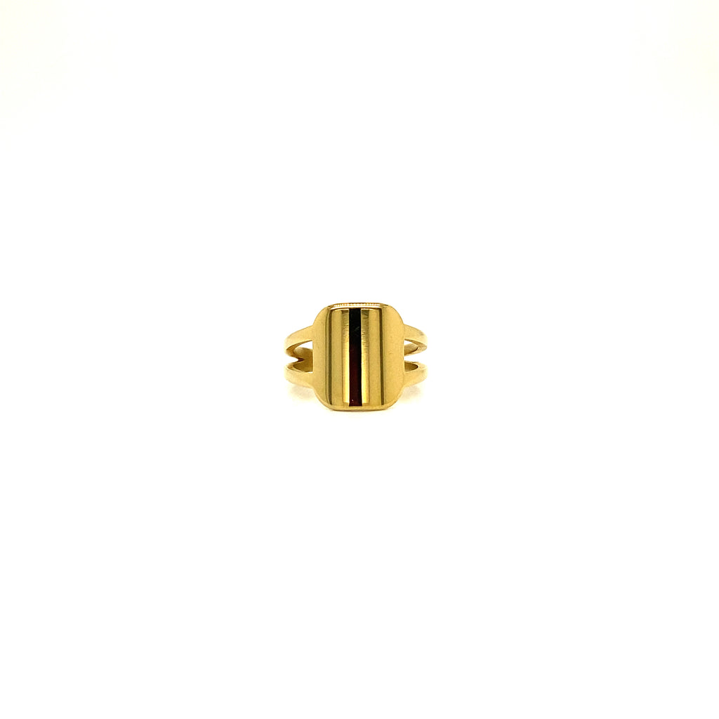 Anillo Liquidación Acero Cuadrado Con Doble Anilleta