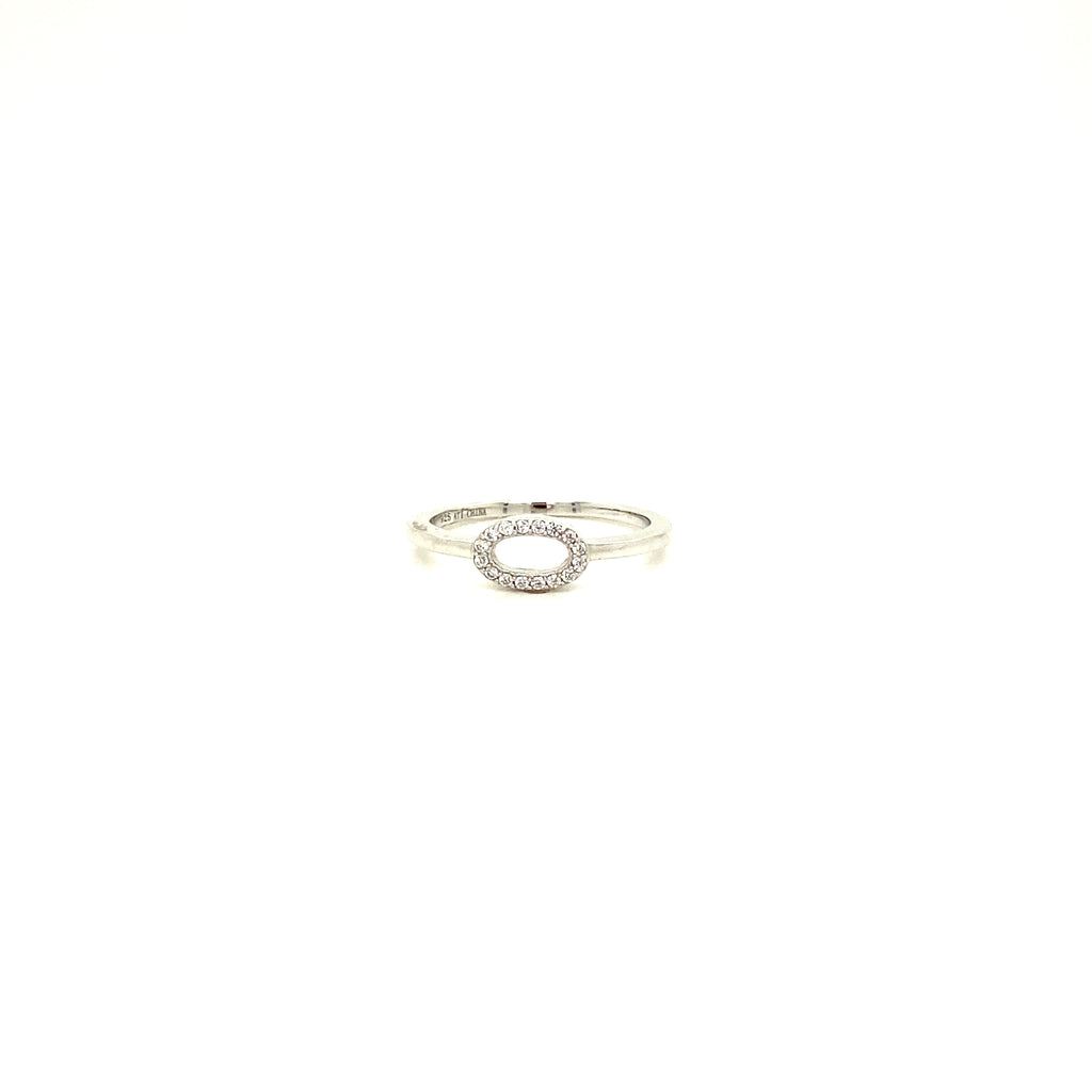 Anillo Plata Con Circulo de Zirconias