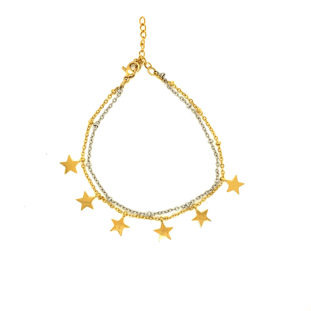 Combined Steel Bracelet 6 Stars