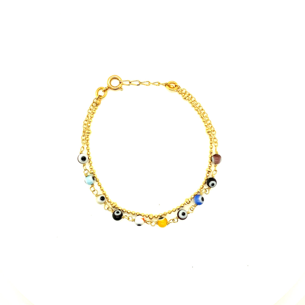 Double Chain and Eyes Bracelet