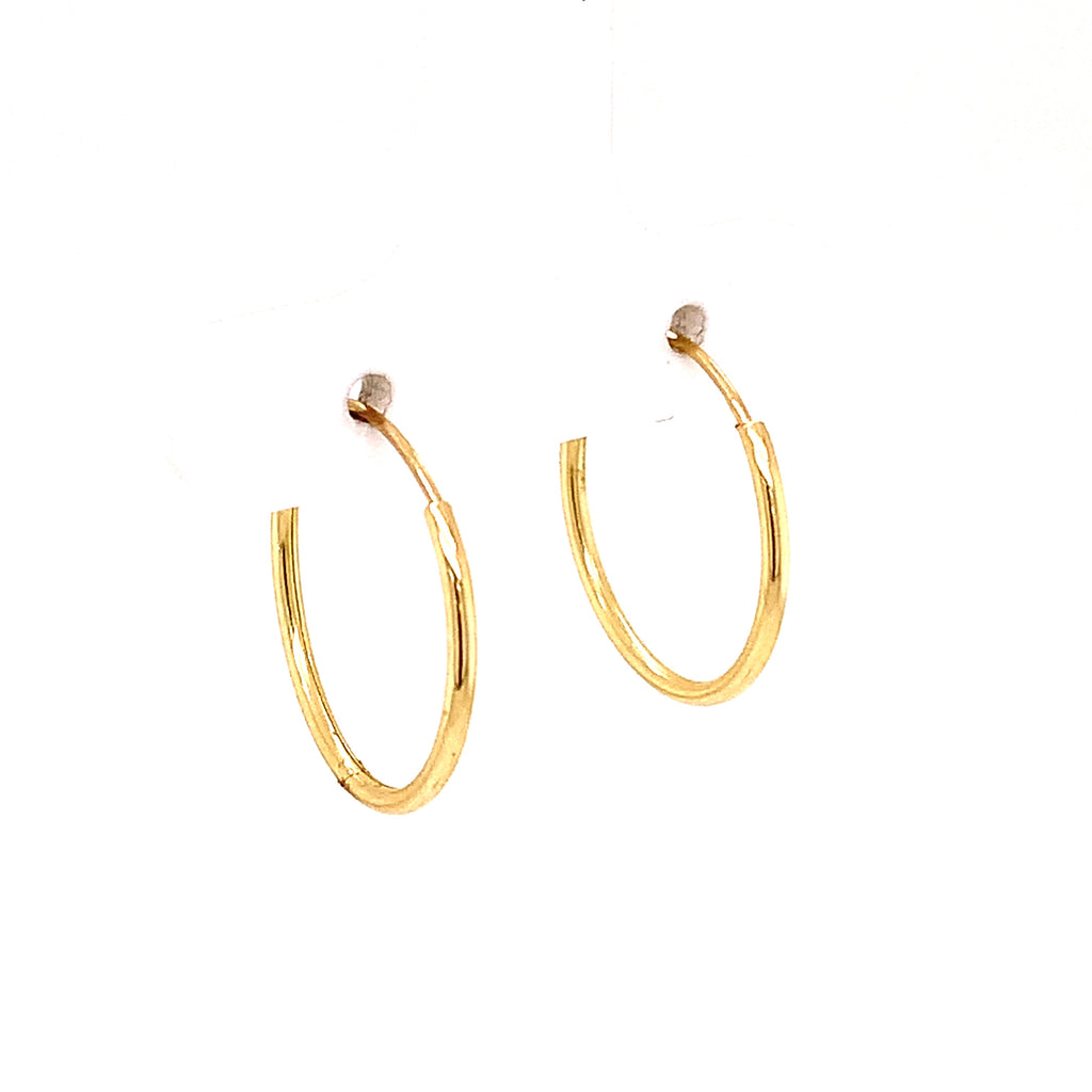10K Gold Arracadas Large Thin Hoop Earrings