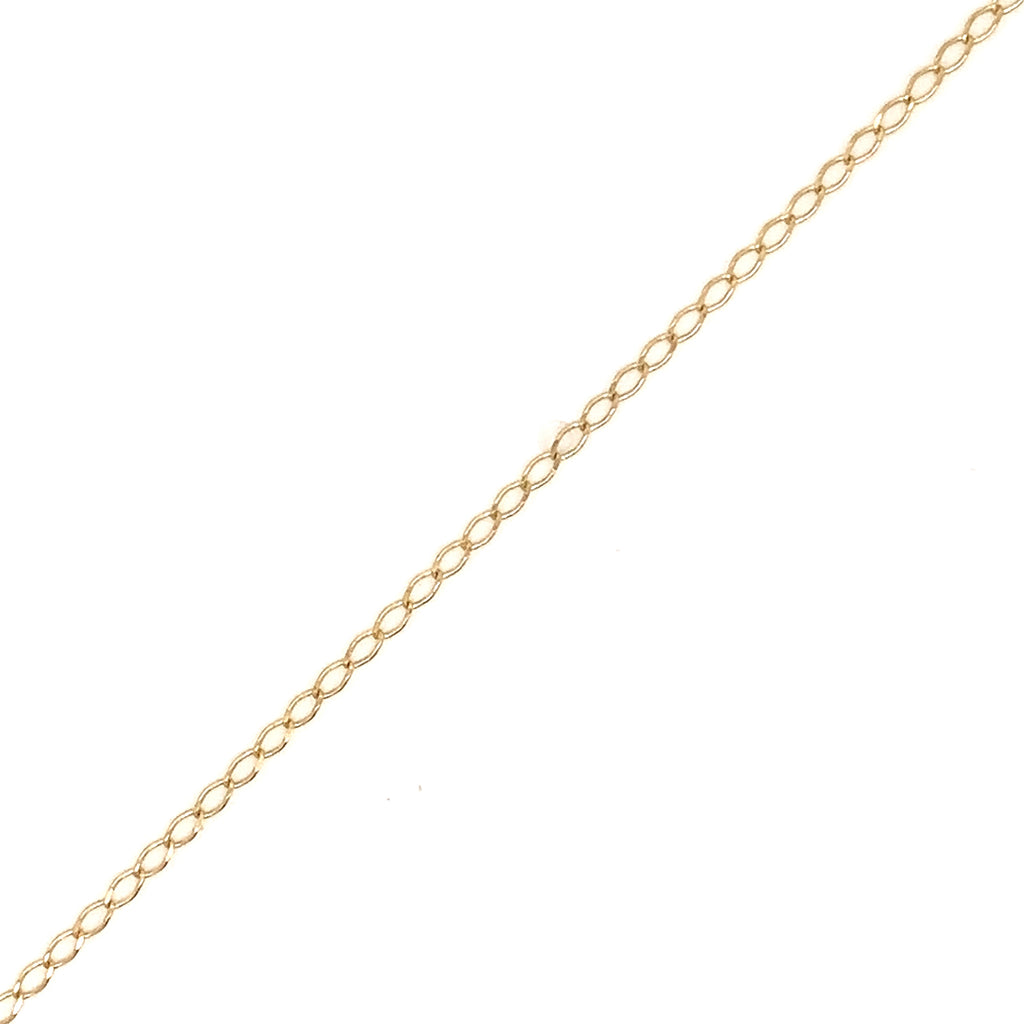 10K Gold Chain With Cross Smooth Tubular Girl