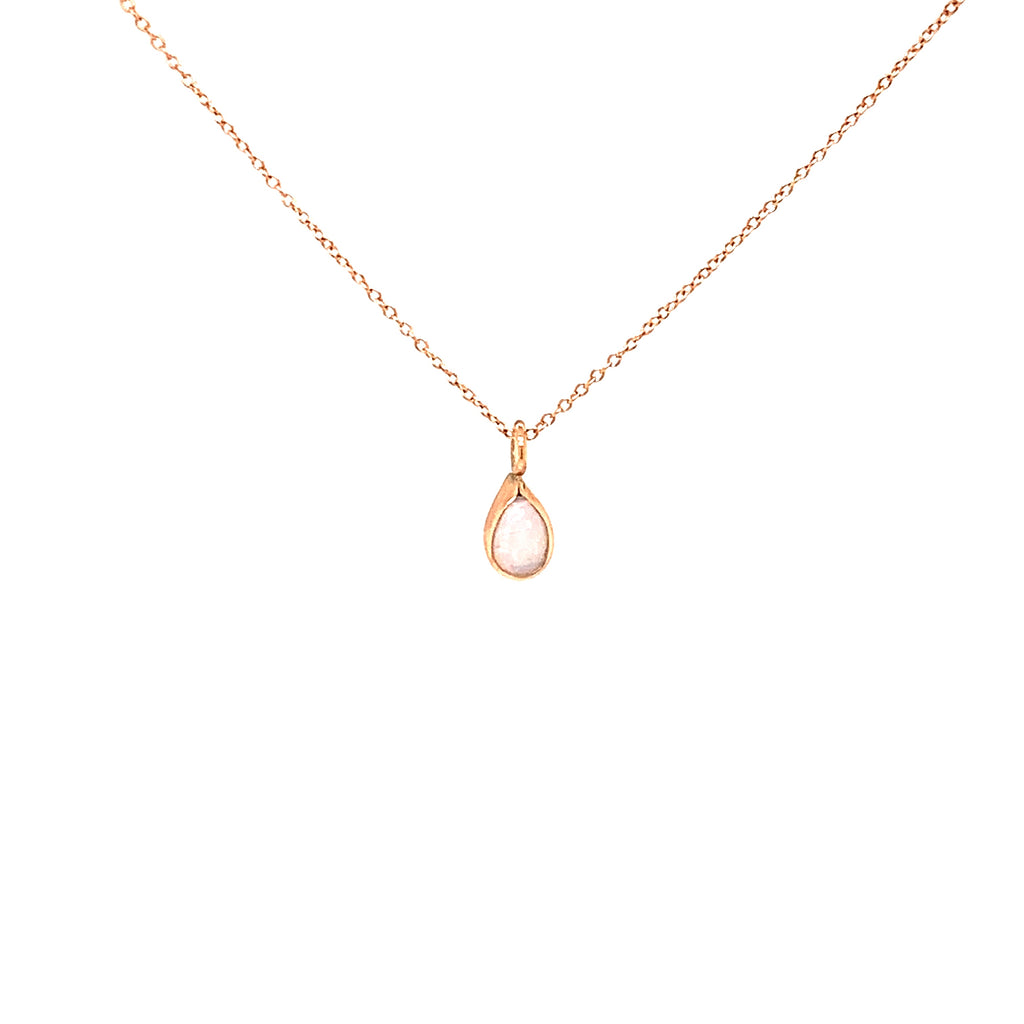 14K Rose Gold Necklace with Australian Opal