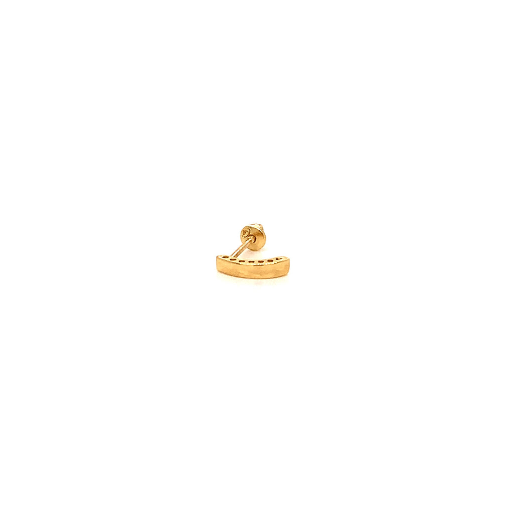 Piercing Broquel Oro 14K Media Arracada Lisa