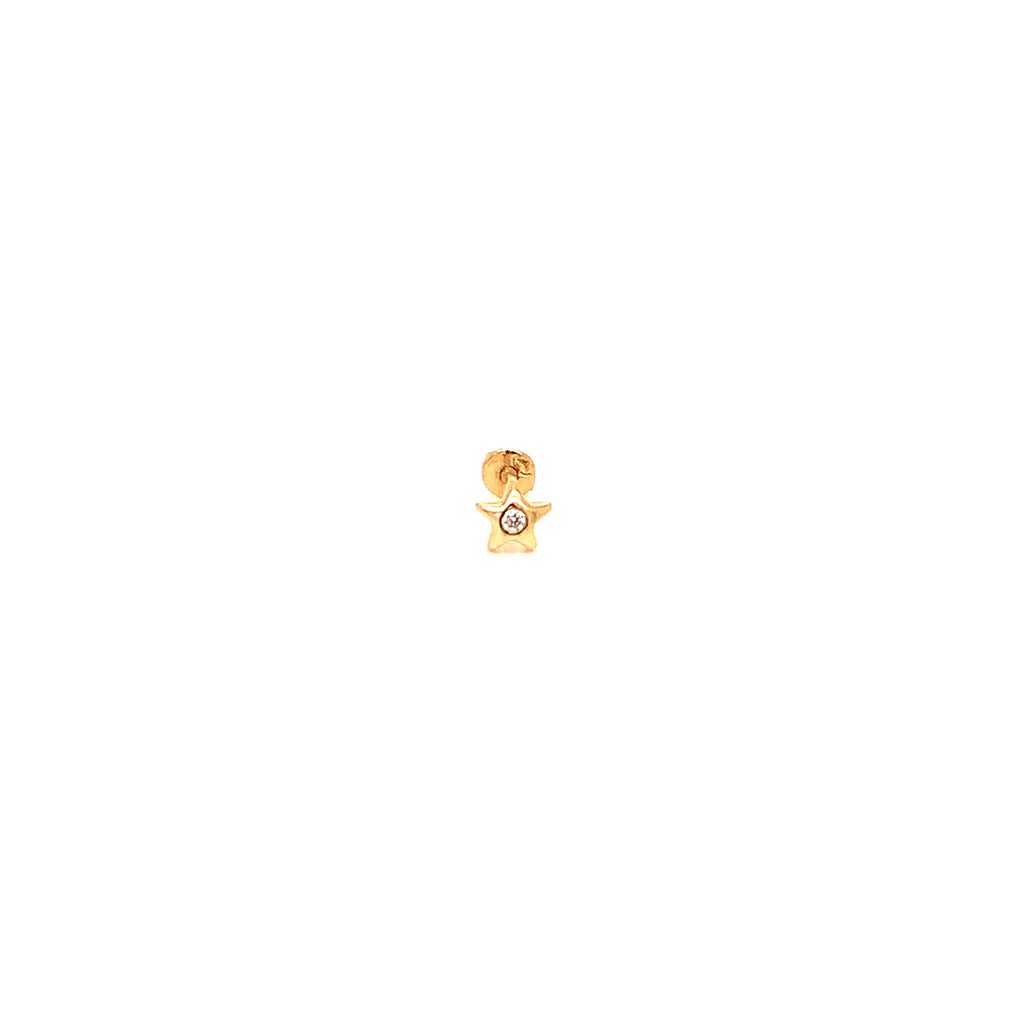 14K Gold Star Buckle Piercing with Zirconia