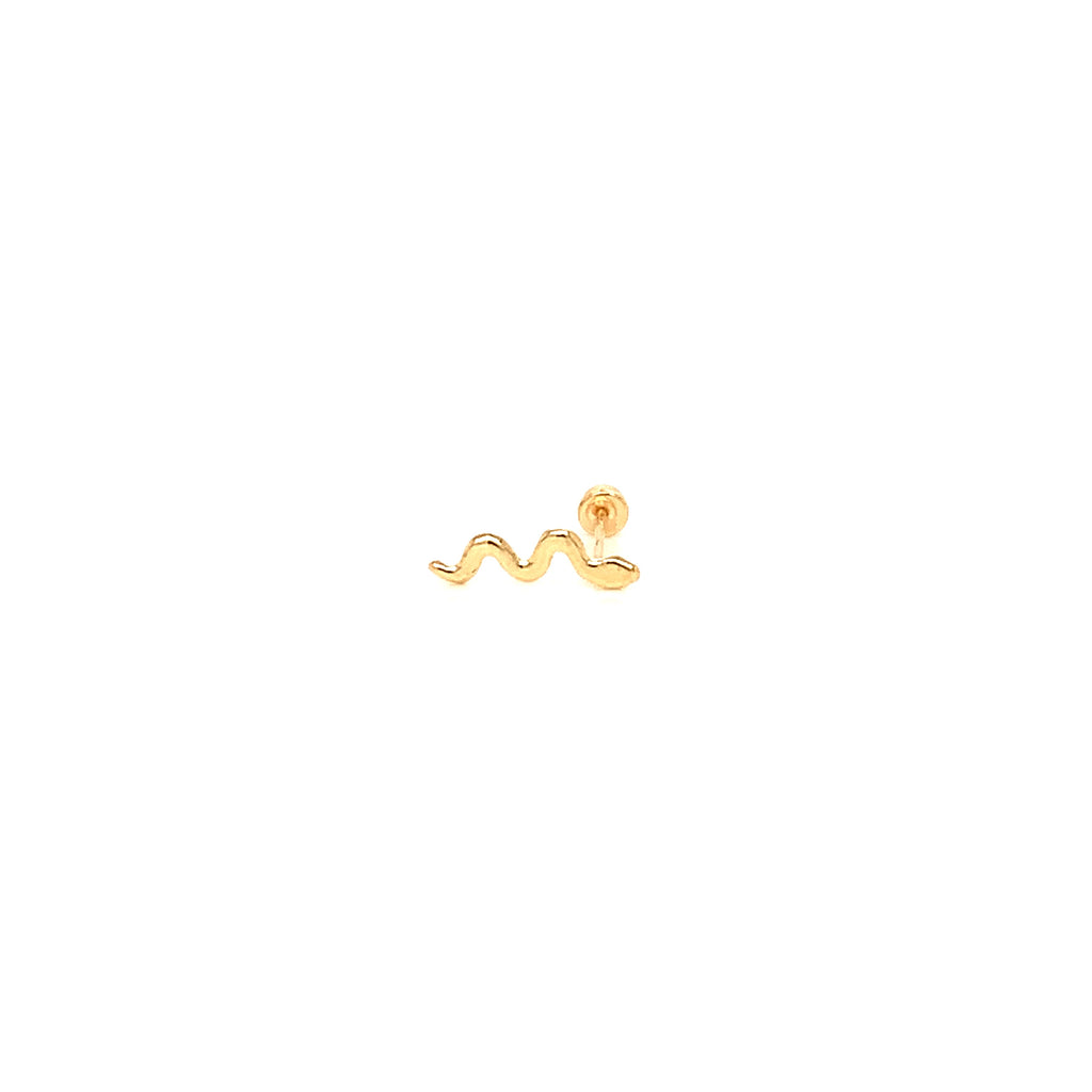 Piercing Broquel Oro 10K Serpiente Lisa