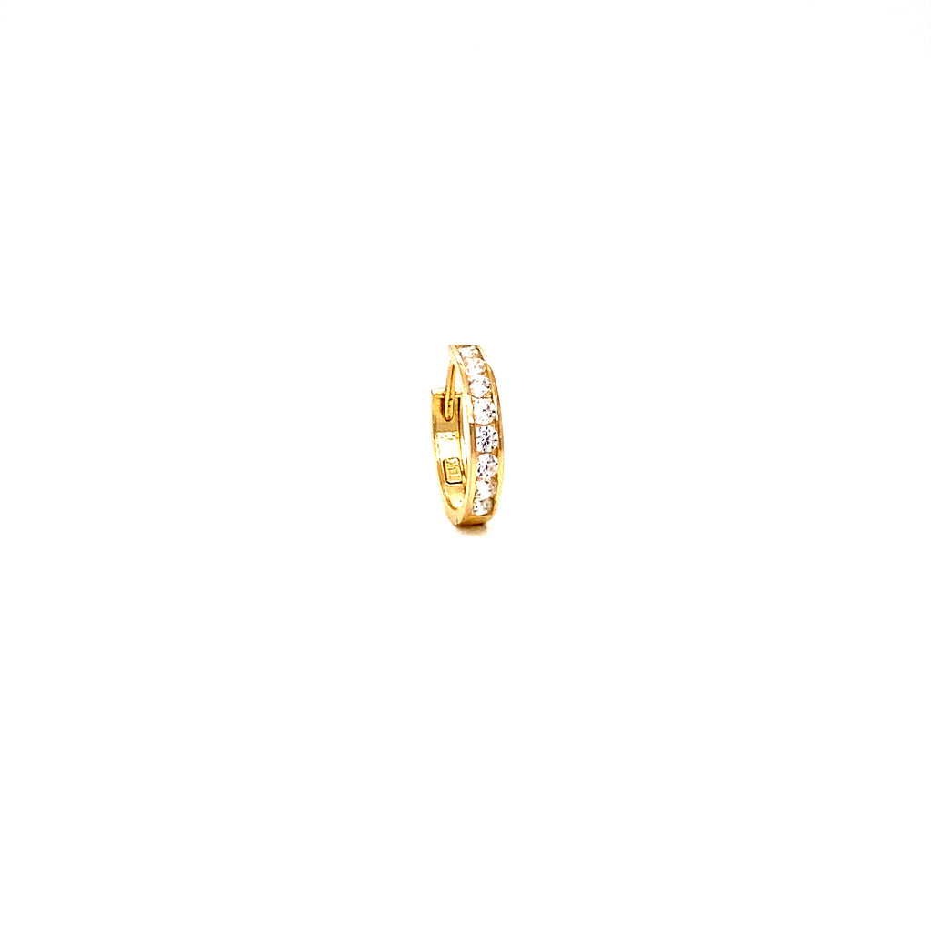 Piercing Arracada Oro 14K Concha Zirconias