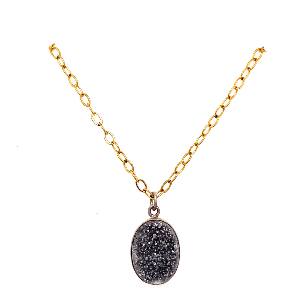 Collar Liquidación Plata Druzy Grande