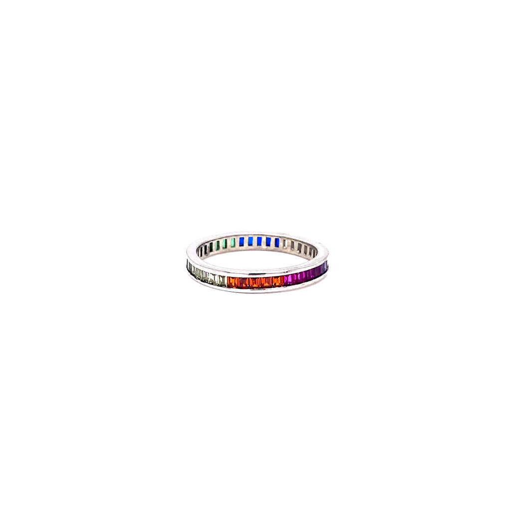Anillo Completo Zirconias Colores Bisel