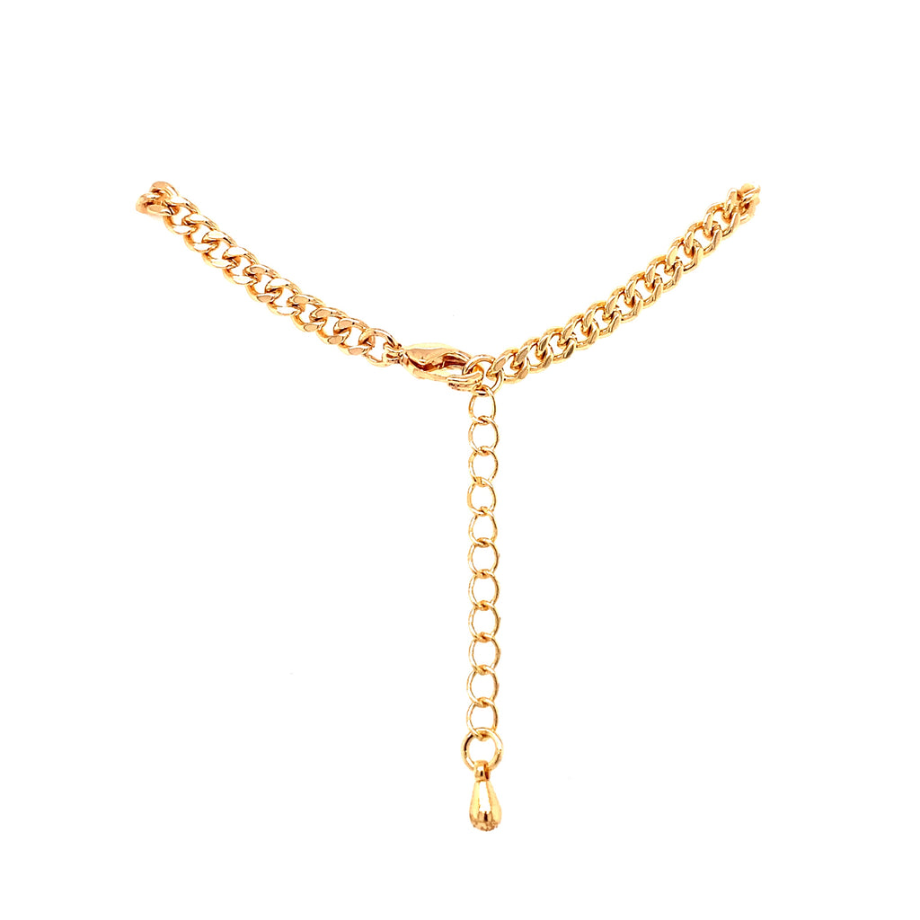 Pulsera Chapa De Oro Con Cuatro Corazones Con Zirconias