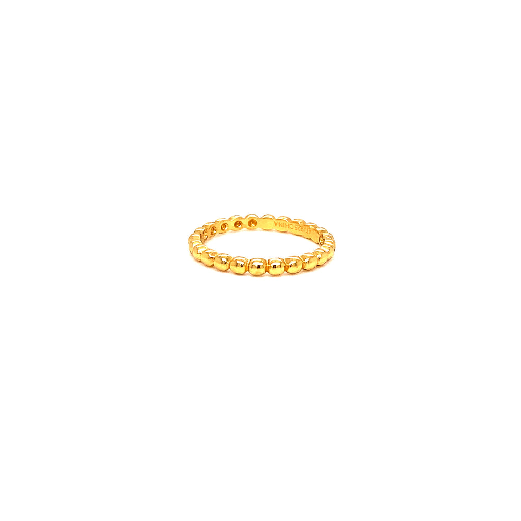 Anillo Plata Bolas Doradas
