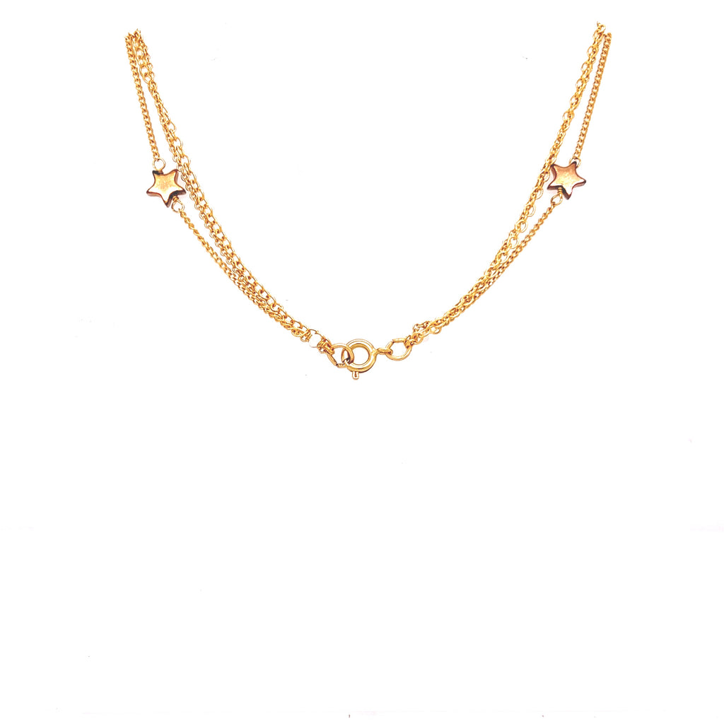 Triple Steel Star Necklace