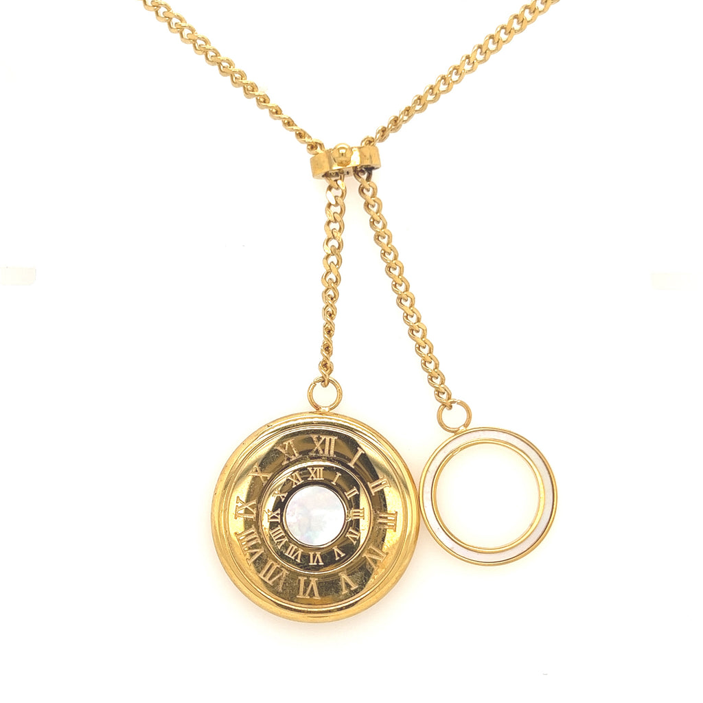 Collar Liquidación Acero Moneda No. Romanos y Karma
