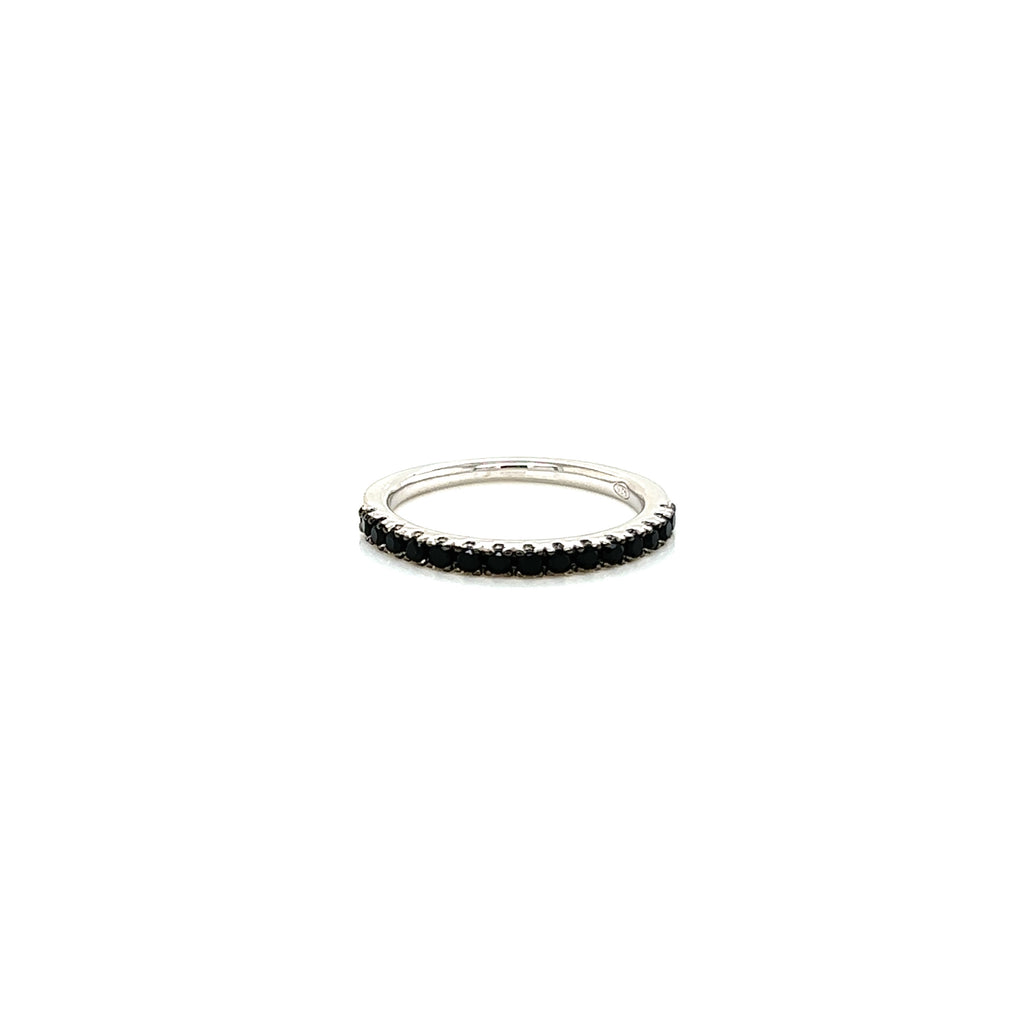 Anillo Churumbela Plata Zirconias Negras