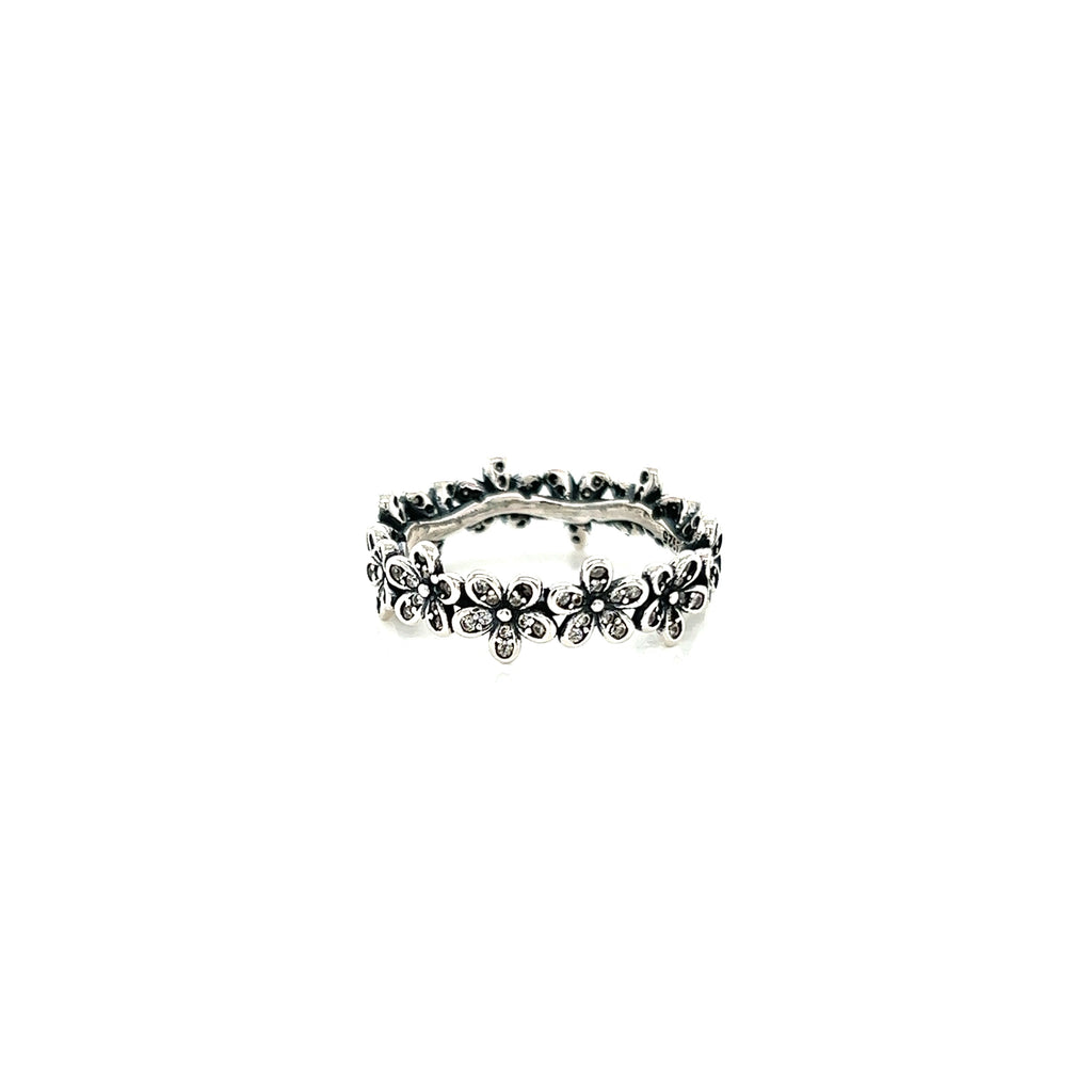 Anillo Plata Floresitas con Zirconias