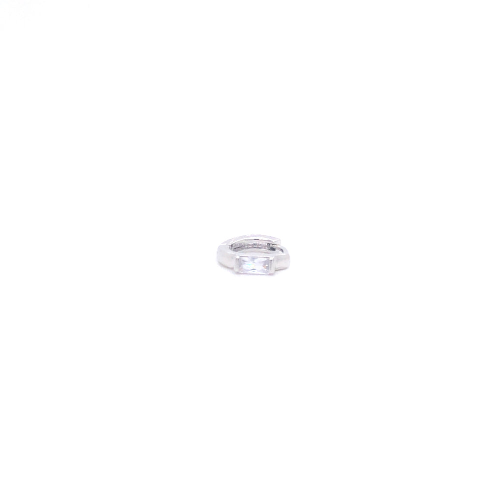 Piercing Arracada Con Zirconia Cuadrada De Lado