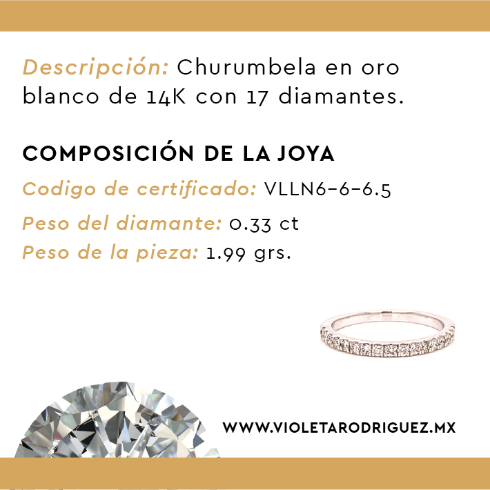 Churumbela Ring 14K White Gold With 17 Diamonds .33ct