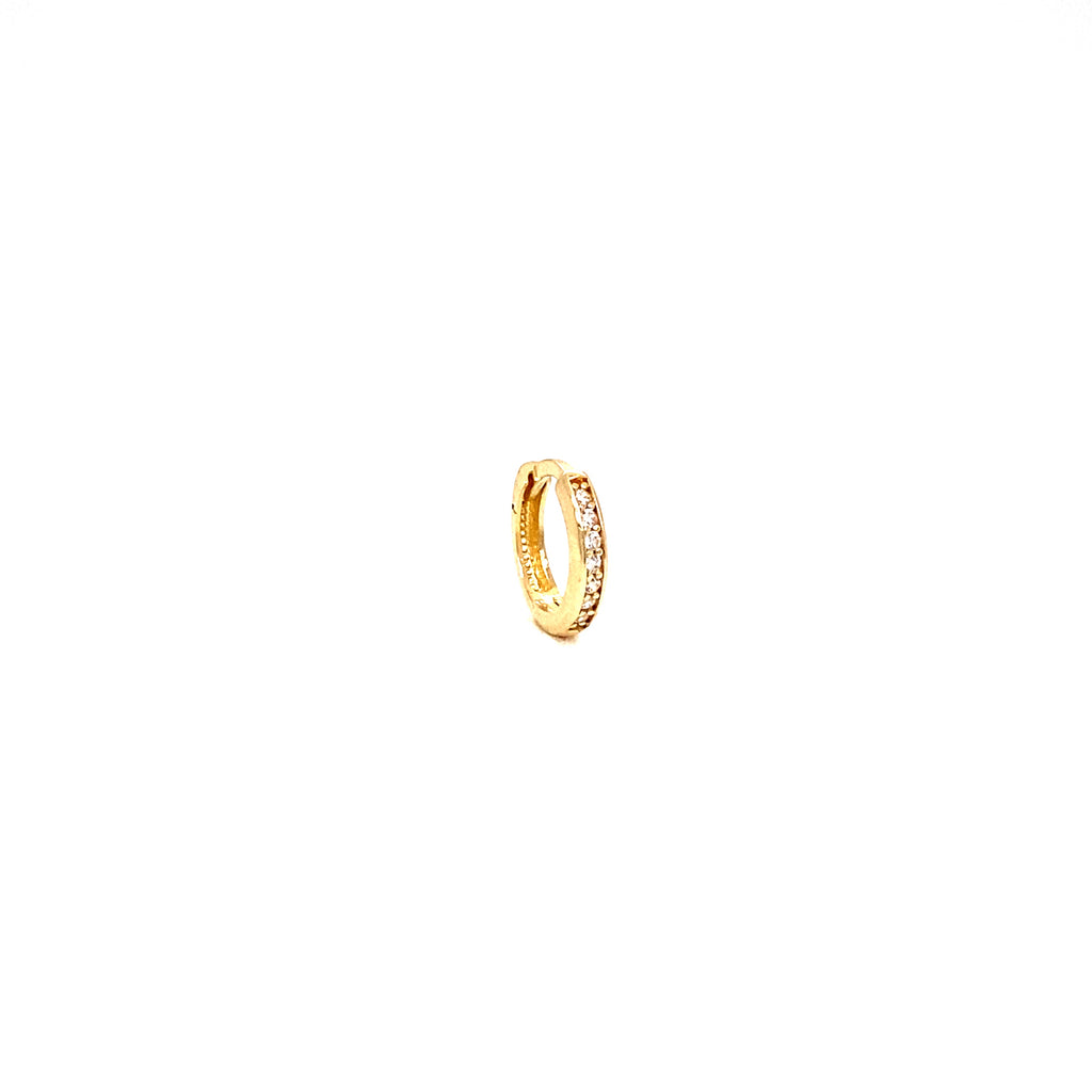 Piercing Arracada Oro 14K con Zirconias Redondita