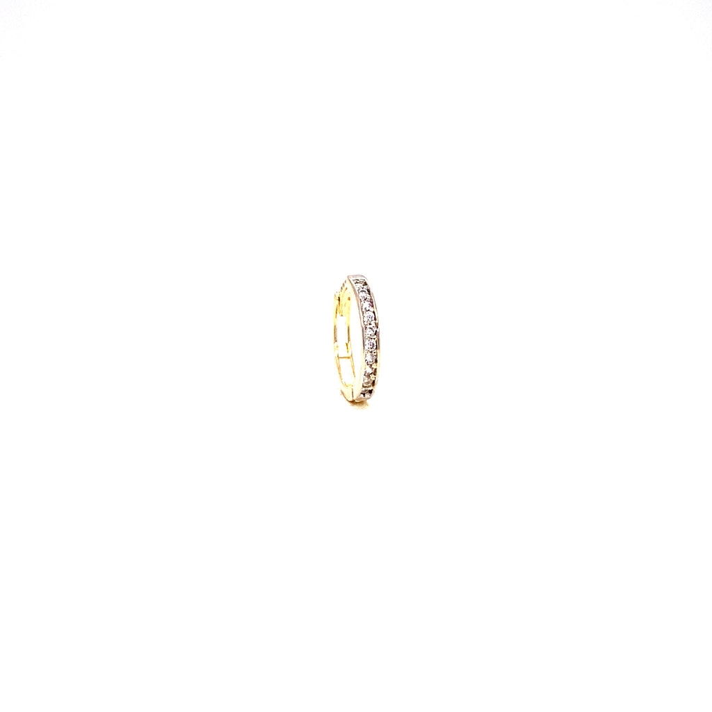 Piercing Arracada Oro 14K Mitad 10cz y 2 Rectángulos Hueco