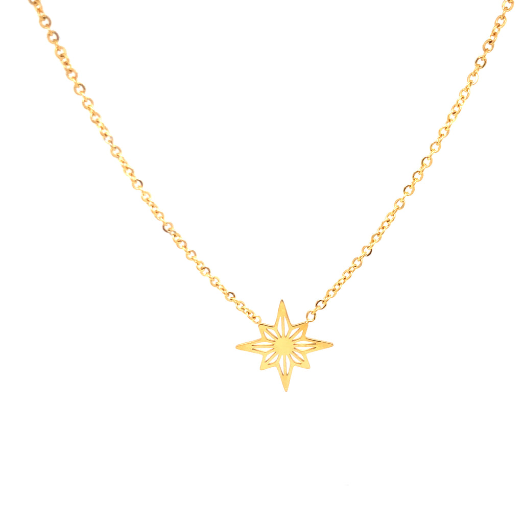 Collar Acero Dos Estrellas Caladas