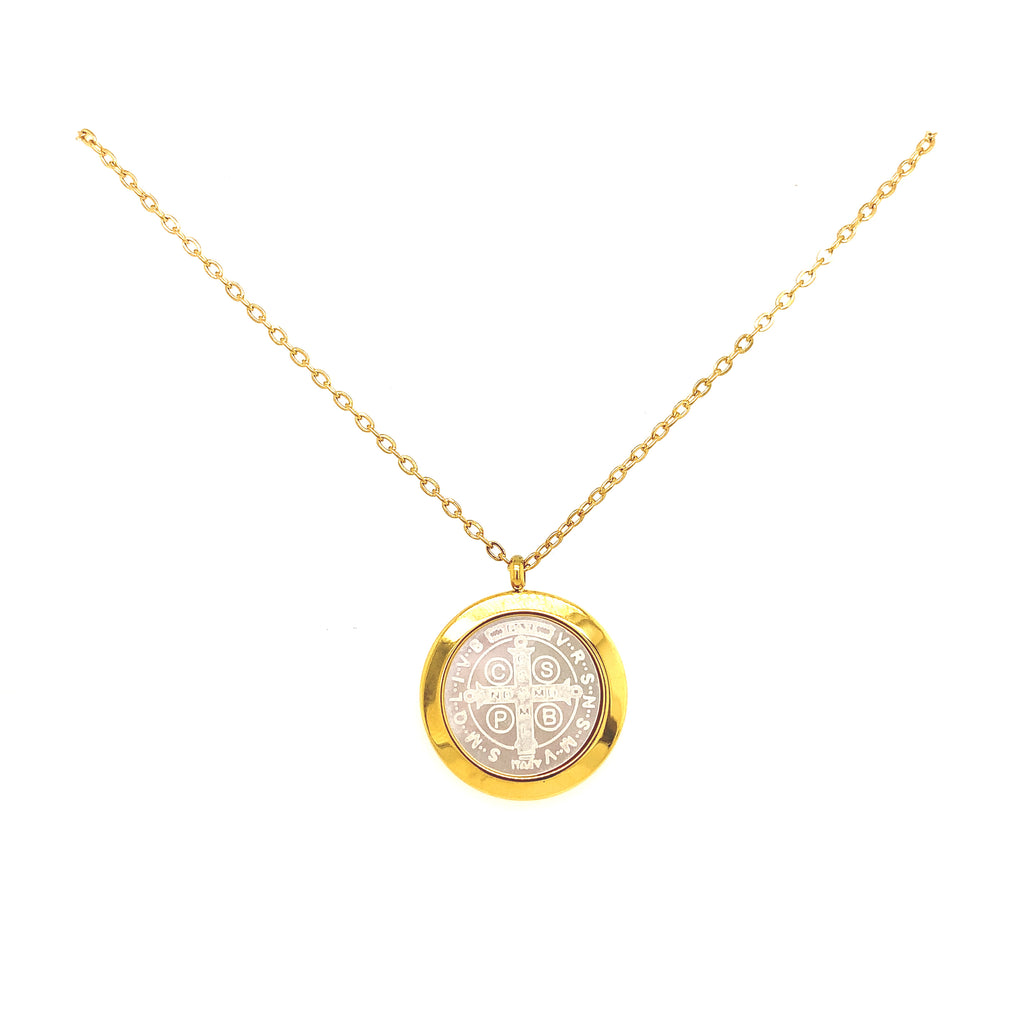 Collar Acero San Benito Madre Perla