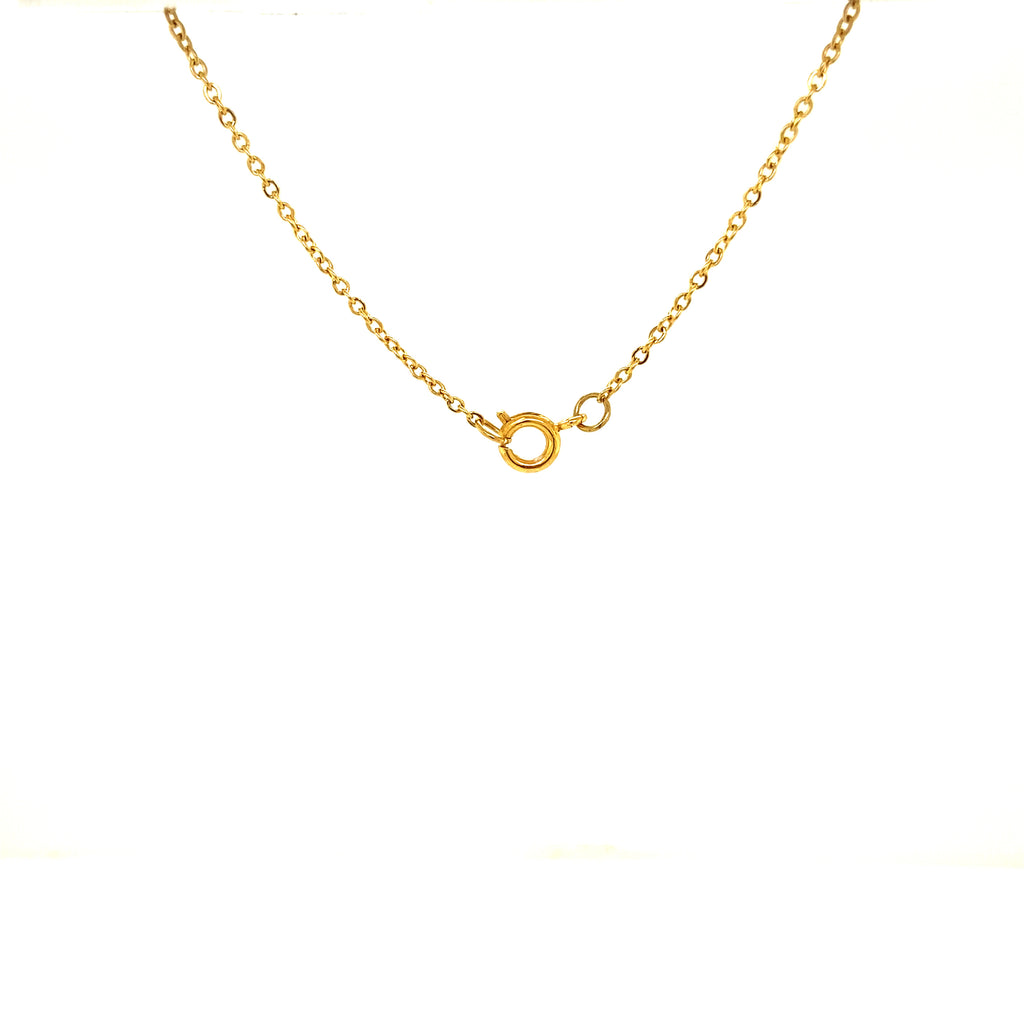 Steel Necklace With Lapislazuli Beveled Drop
