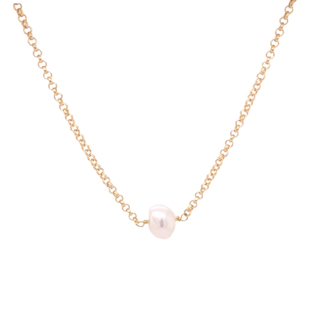Steel Choker With Natural Pearl