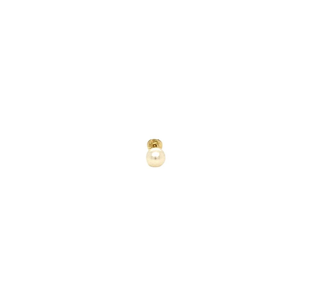 Piercing Broquel Oro 10K Perla 3mm