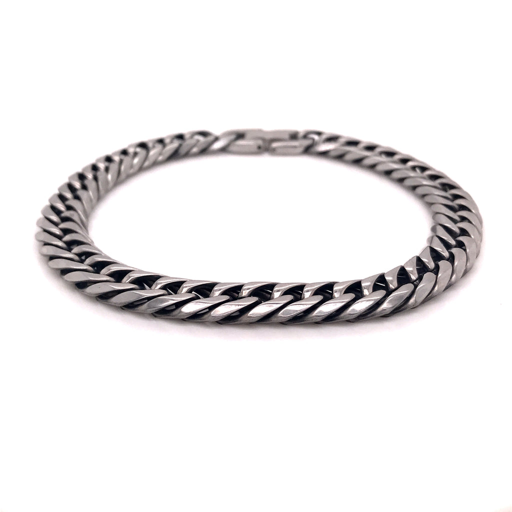 Steel Bracelet Gentleman Large Flat Chain