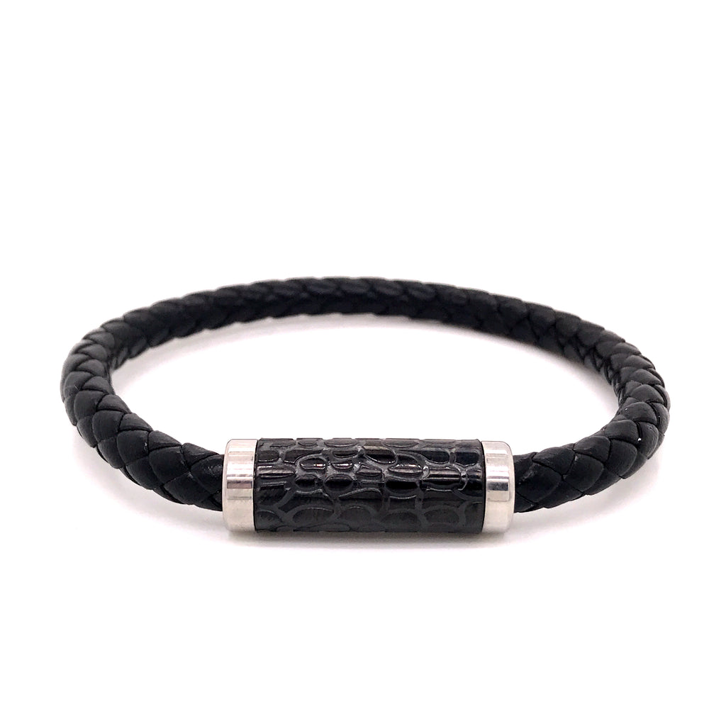 Woven Knight Bracelet With Steel Clasp