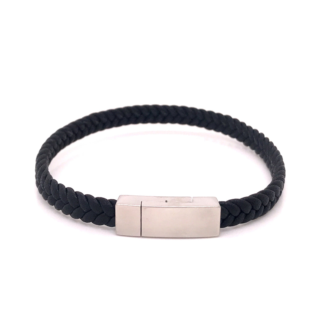 Woven Knight Bracelet With Square Steel Clasp