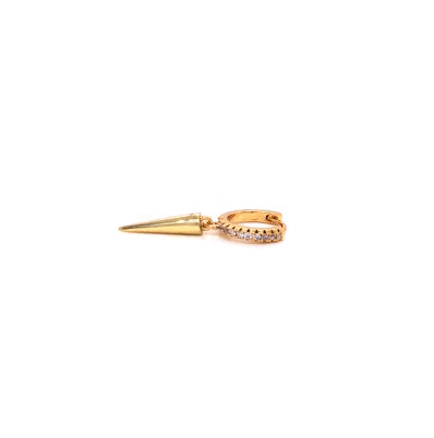 Piercing Arracada Acero Dorada Con Pico Colgante