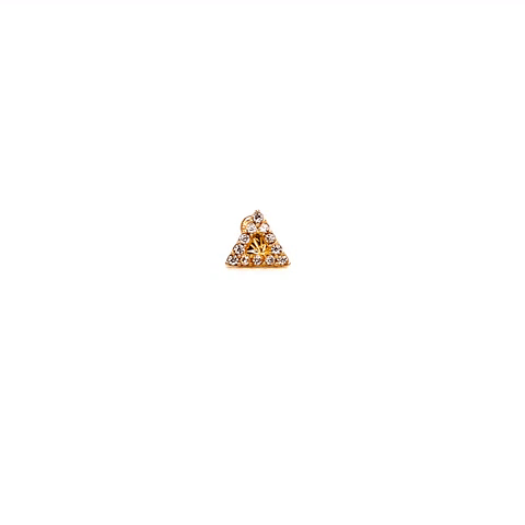 Piercing Broquel Oro 10K Triángulo Pave Con Base Diamante