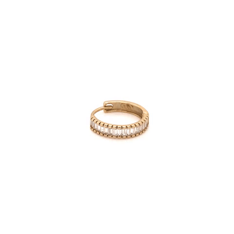 Piercing Gold 10K Arracada Shell Zirconias Bagu