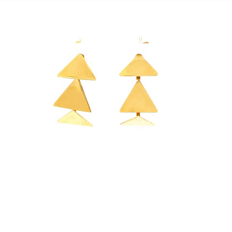Steel Post Earrings Triangles Half Arracada