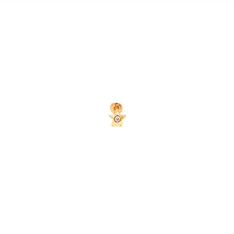 14K Gold Star Buckle Piercing with Zirconia