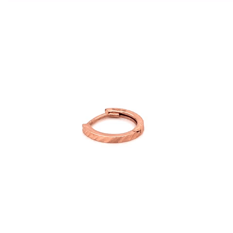 10K Gold Arracada Pink Striped Diagonal Piercing