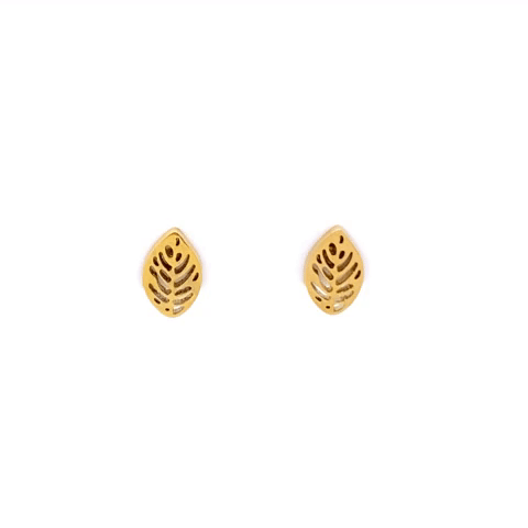 Wide Leaf Steel Post Earrings