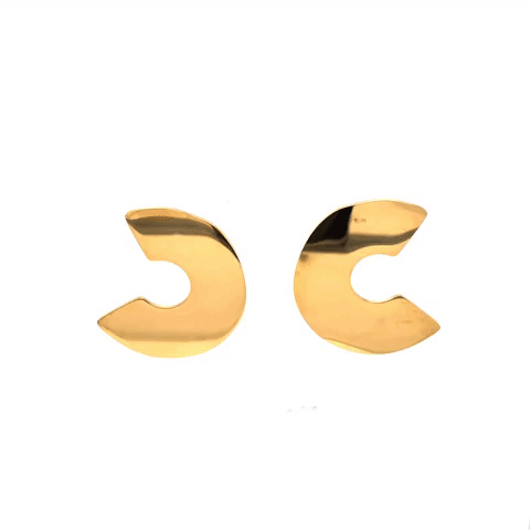 Steel Post Earring 3/4 Flat Circle Gold