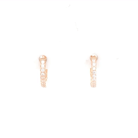 Arracadas Mini Silver Gold Plated Earrings with Zirconias
