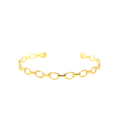 Gold Steel Chain Bracelet 1-1