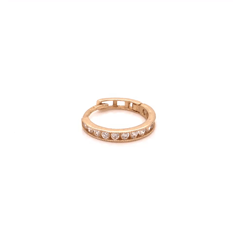 Piercing Gold 10K Arracada Shell Zirconias