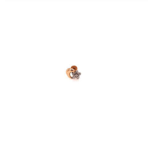 10K Gold Moon And White Star Piercing
