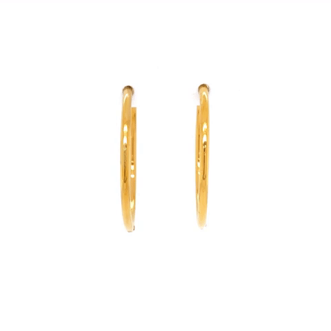 Smooth Round Huggie Steel Arracadas Earrings 2X30