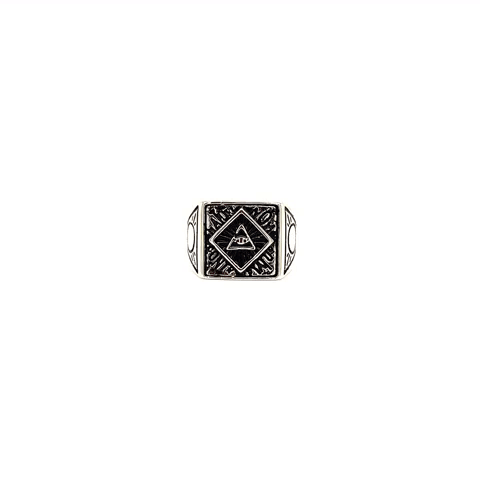 Silver Illuminati Steel Man Ring