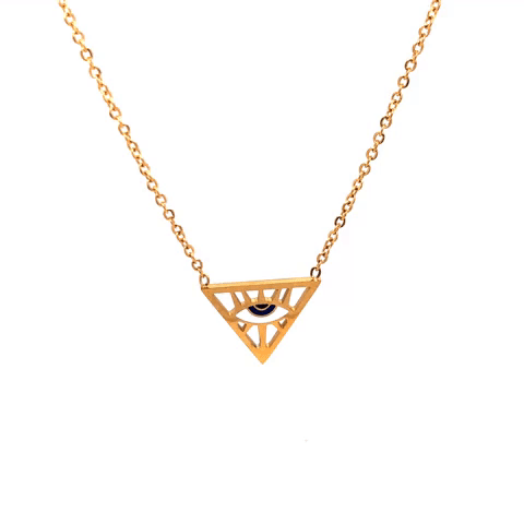 Collar Liquidación Acero Triangulo Con Ojito